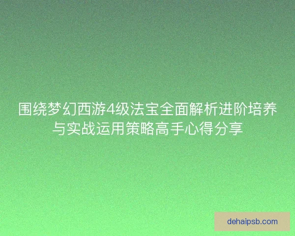围绕梦幻西游4级法宝全面解析进阶培养与实战运用策略高手心得分享